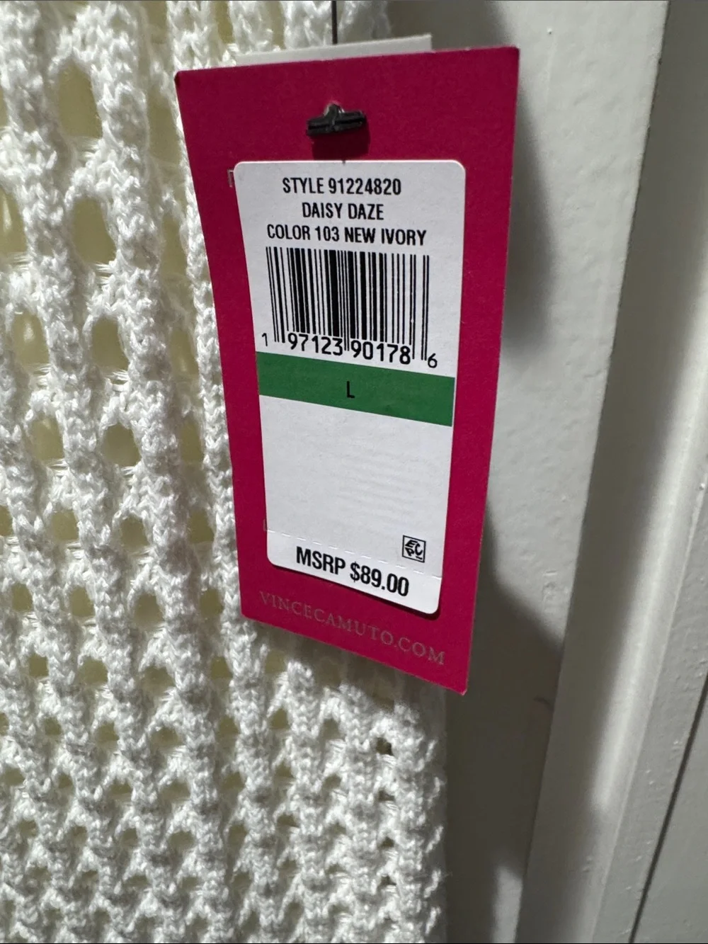 Vince Camuto Ivory Crochet-Style Knit Skirt
